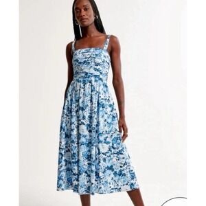 Abercrombie & Fitch Blue and White Floral Midi Dress